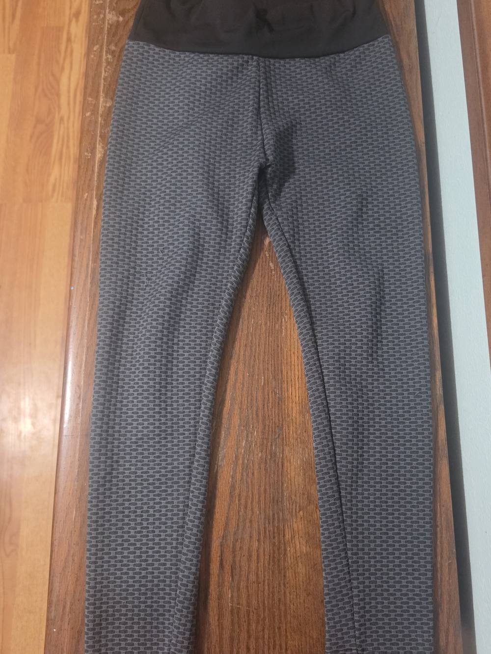 Source Unknown Gray Textured High-Waist Leggings